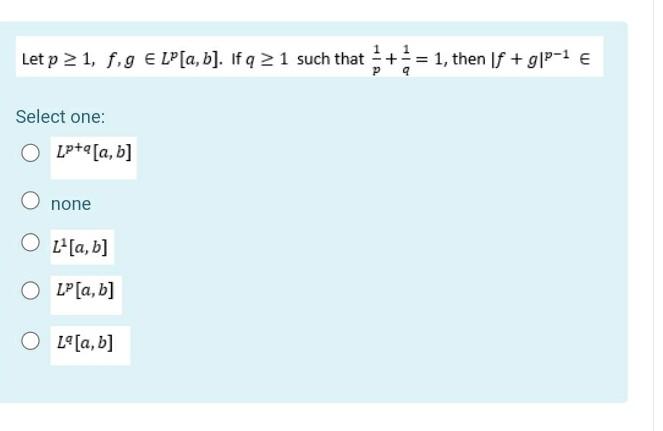 Let P 1 Fig E Lp A B Ifq 2 1 Such That 1 Then If G P 1 P Select One Lp A A B None O L A B Olp A B 1