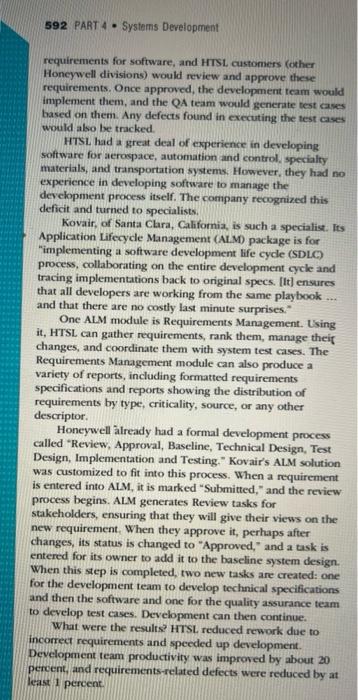 Case Two Sin N Pent A Ad A W Vas Were Upon Improving Requirements Implementation At Honeywell As You Read In This Chapt 2