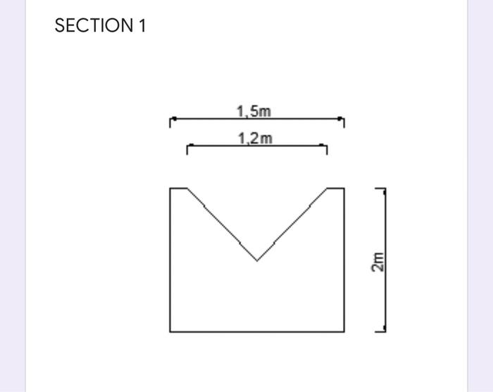 Section 1 1 5m 1 2m 2m Calculate The Self Weight In Kn M Your Answer 1