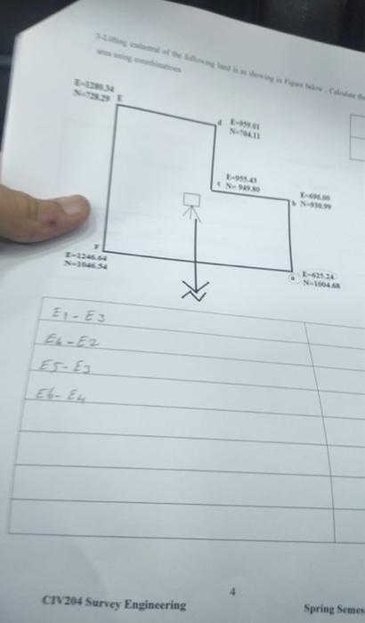 34 N E Na E Es El E2 Eb Eu Civ 204 Survey Engineering Spring Semes 1