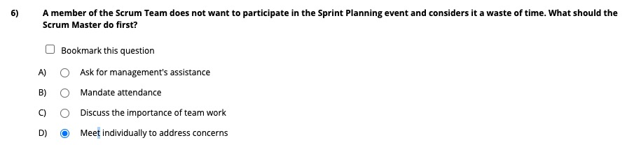A Member Of The Scrum Team Does Not Want To Participate In The Sprint Planning Even