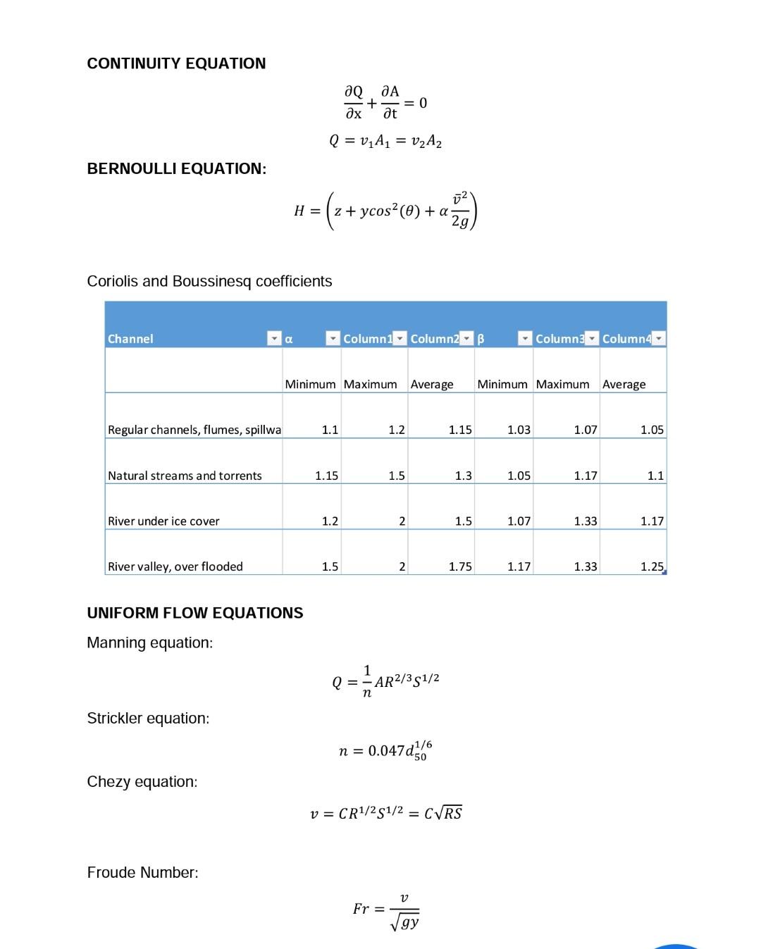 1 A A Wide Channel Conveys Water At 8m S 1 Per Metre M Width Of The Channel Assume The Velocity Distribution Coeffi 3