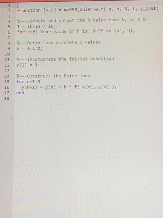 1 Implement The Improved Euler S Method Ie The Pseudo Code On Pe 127 Of The Textbook Ning The Matlab Octave Bles Prov 2