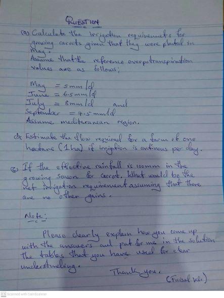 Growing Carrots That They Were Plantal In Values Are As S Tell Question A Cakulude The Inrigation Coulissende For Give 1