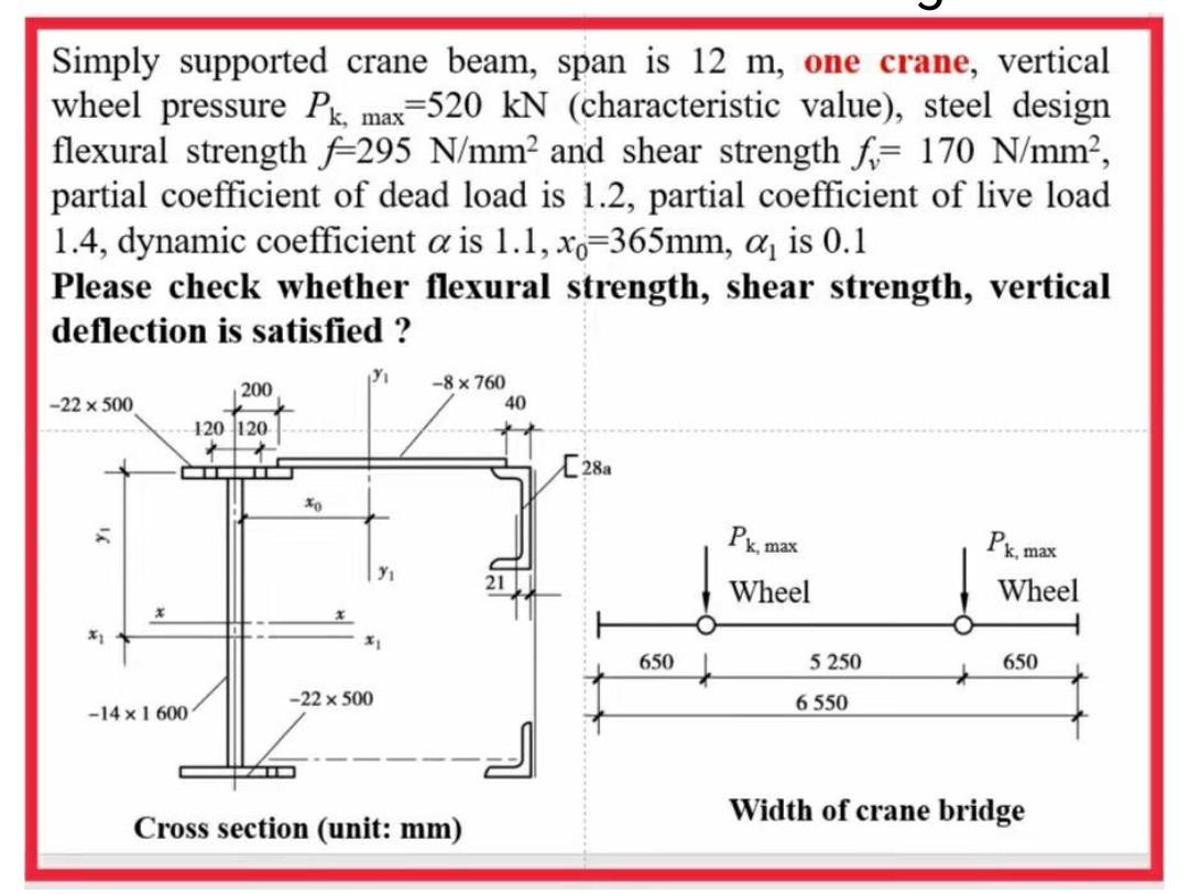 Sub Architectural Steel Structure Design Please Follow This Formula This Is Two Crane And Solve The Red Box Questio 1