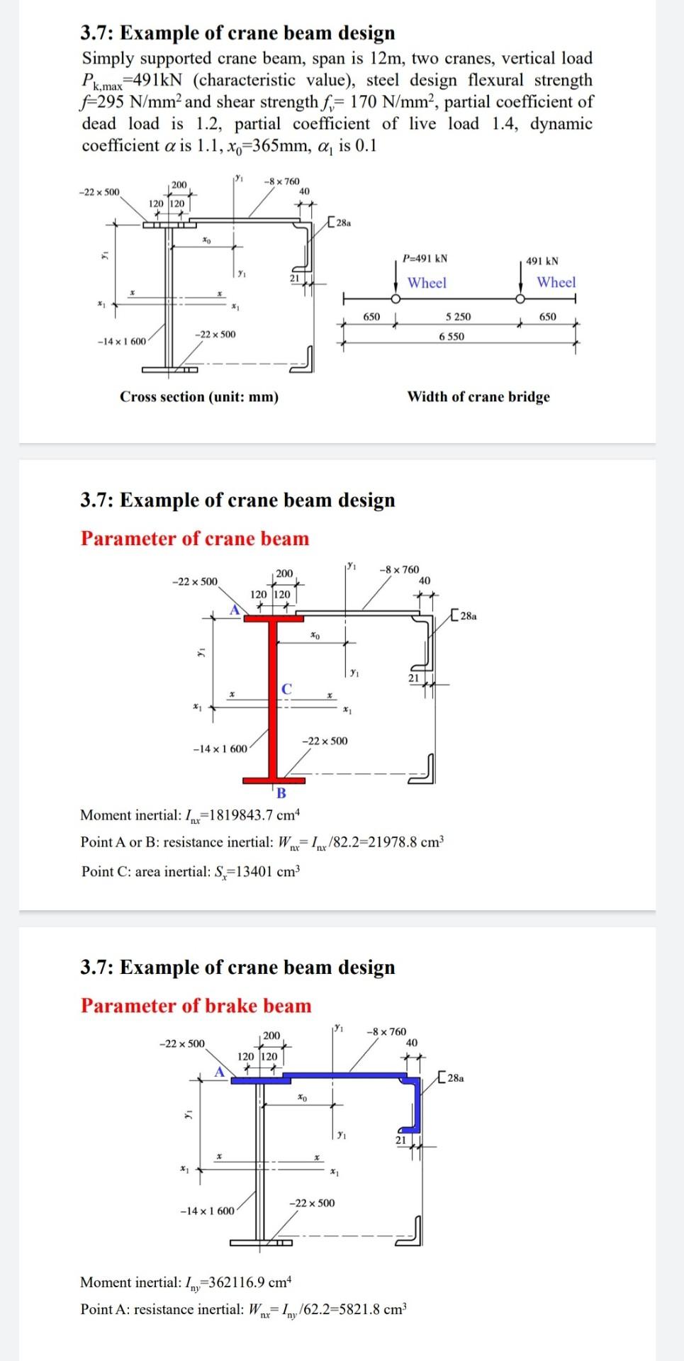 Sub Architectural Steel Structure Design Please Follow This Formula This Is Two Crane And Solve The Red Box Questio 2