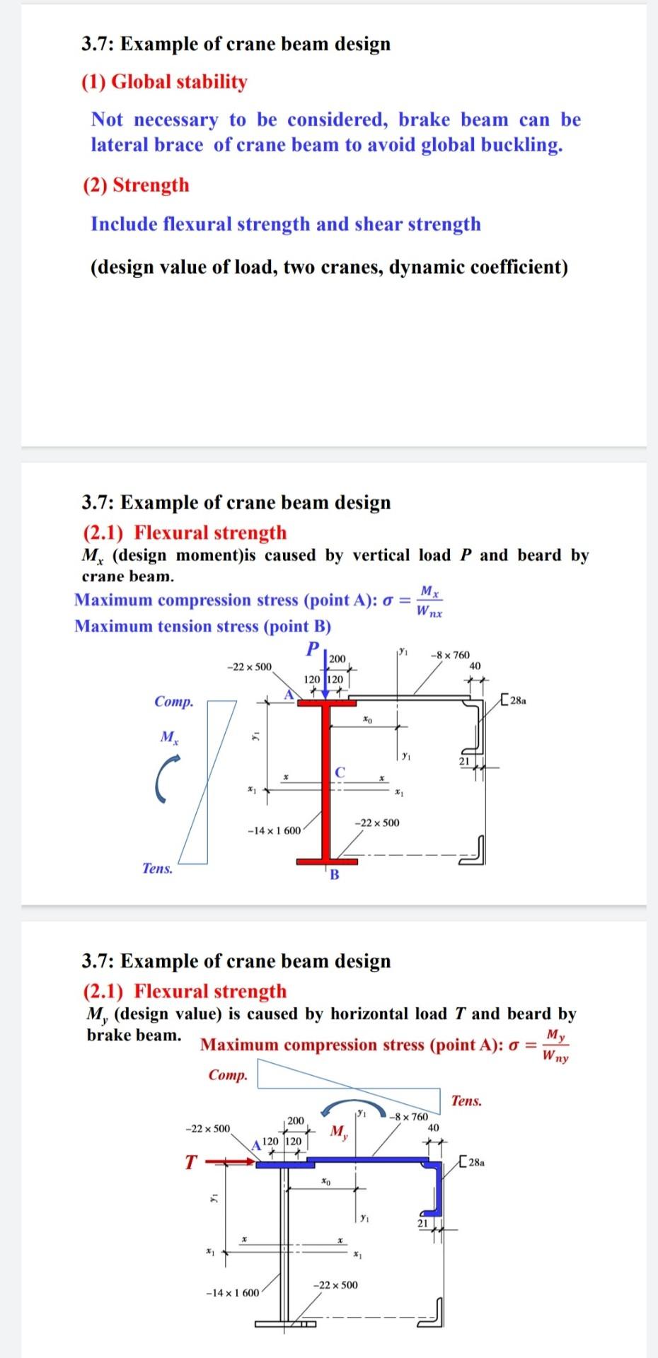 Sub Architectural Steel Structure Design Please Follow This Formula This Is Two Crane And Solve The Red Box Questio 3