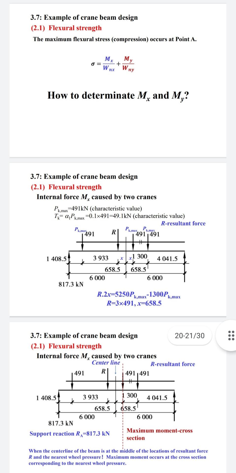 Sub Architectural Steel Structure Design Please Follow This Formula This Is Two Crane And Solve The Red Box Questio 4