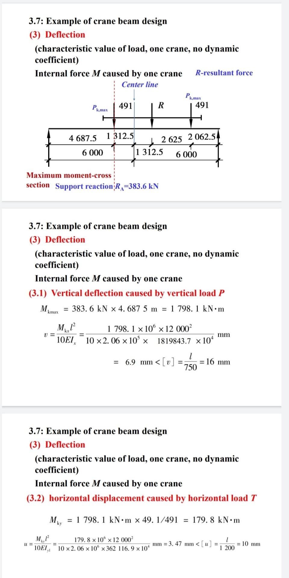 Sub Architectural Steel Structure Design Please Follow This Formula This Is Two Crane And Solve The Red Box Questio 7
