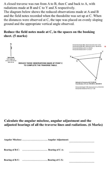 18 Horizontal Angle Abc Observed At B Is 65 12 50 Horizontal Angle Aby Observed At B Is 188 46 00 Horizontal Distance B 2