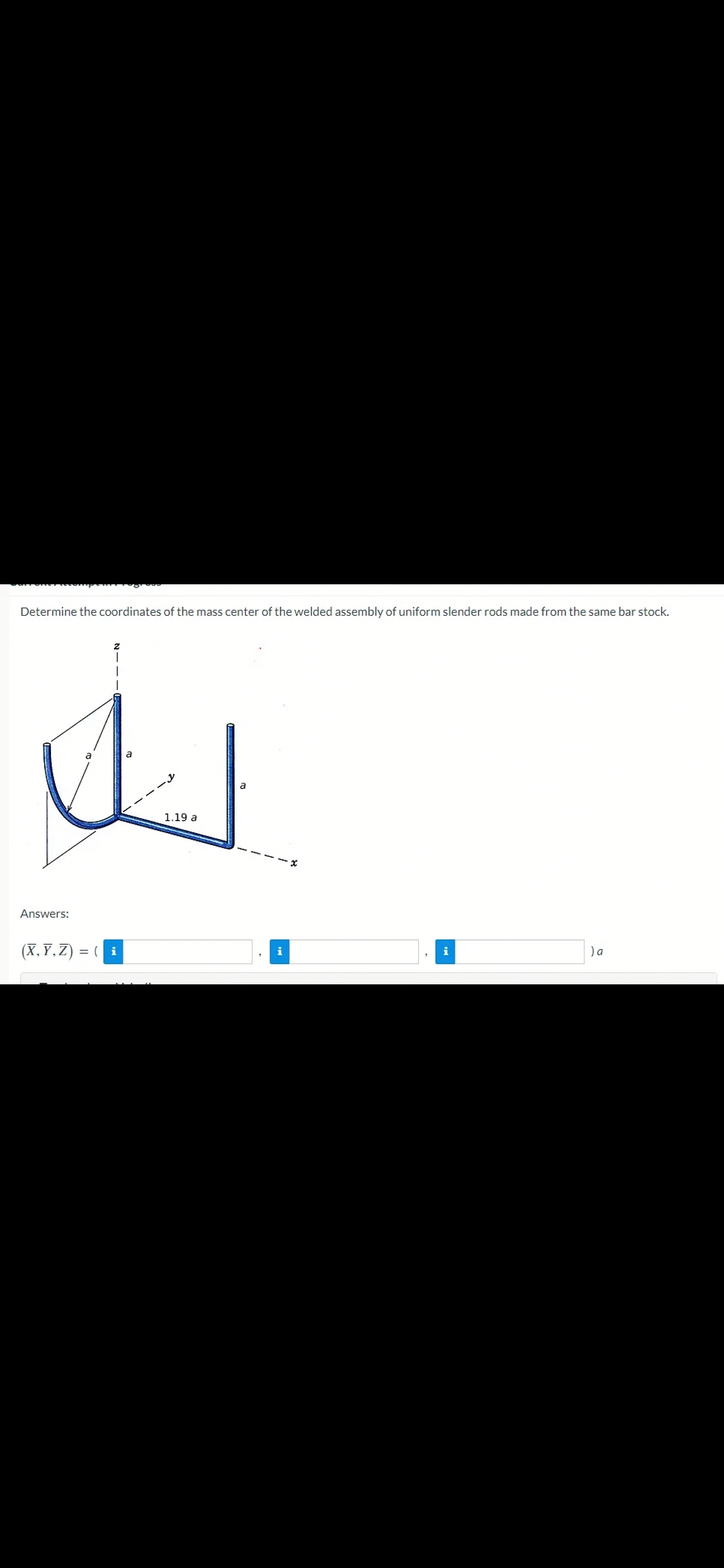 Determine The Coordinates Of The Mass Center Of The Welded Assembly Of Uniform Slender Rods Made From The Same Bar Stock 1