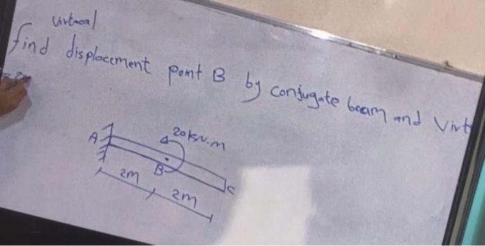 Vertical Find Displacement Pont B By Conjugate Beam And Virt 20kv M Az B Am Am 1