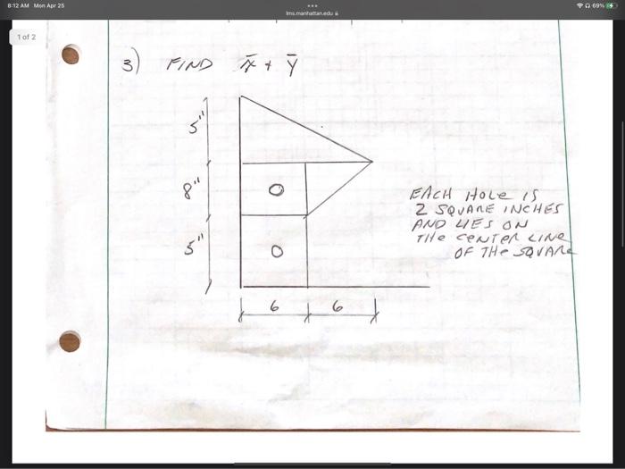 8 12 Am Mon Apr 25 90 69 M Cataedu Tof 2 3 X 8 Each Hole Is 2 Square Inches And Les On The Center Cine Of The Qvard 1