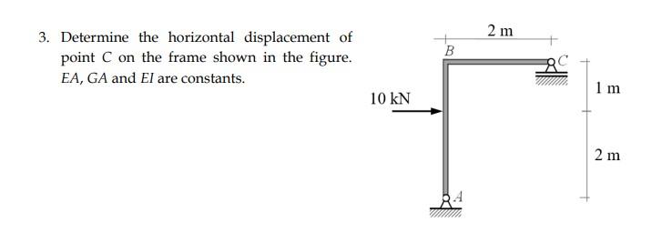 2 M B 3 Determine The Horizontal Displacement Of Point C On The Frame Shown In The Figure Ea Ga And El Are Constants 1