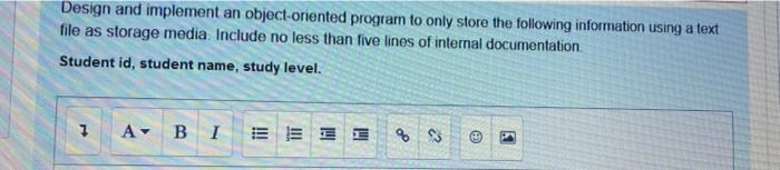 It S For Object Oriented Programming And Code And C Only Please 1