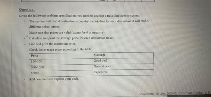 Question Given The Following Problem Specification You Need To Develop A Travelling Agency System The System Will Rea 1