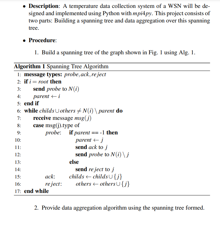 Description A Temperature Data Collection System Of A Wsn Will Be De Signed And Implemented Using Python With Mpi4py 1
