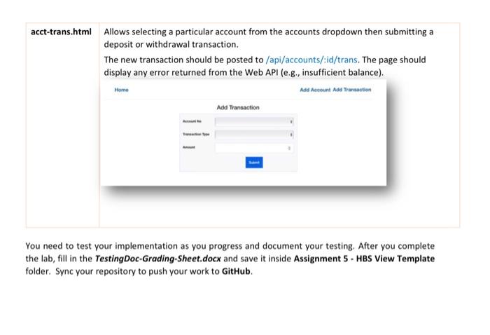 Assignment 6 Banking Web App Deadline Saturday 23 4 2022 11 59 Pm Your Task Is To Develop A User Interface For Ban 2