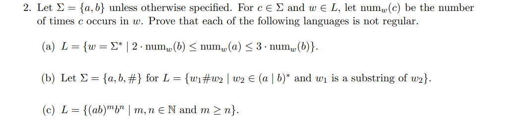 2 Let S A B Unless Otherwise Specified For Ce And We L Let Numv C Be The Number Of Times C Occurs In W Prove Th 1
