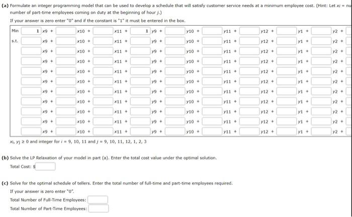 6 4 8 The Northside Bank Is Working To Develop An Efficient Work Schedule For Full Time And Part Time Tellers The Sched 2