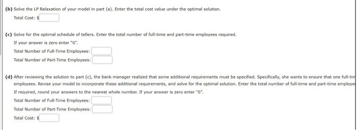6 4 8 The Northside Bank Is Working To Develop An Efficient Work Schedule For Full Time And Part Time Tellers The Sched 4