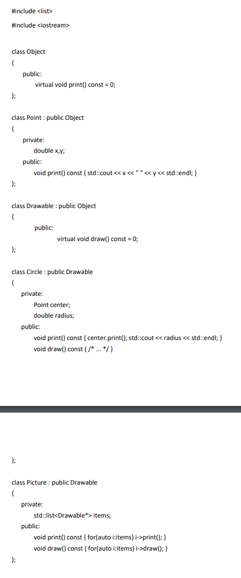 Use C Draw A Uml Class Diagram That Describes The Classes Defined Below Setter And Getter Functions Were Omitted For 1