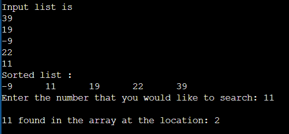 Hi Here Is Code And Output However I Want To Find Specific Number Location Without User Input That Means The Specif 1