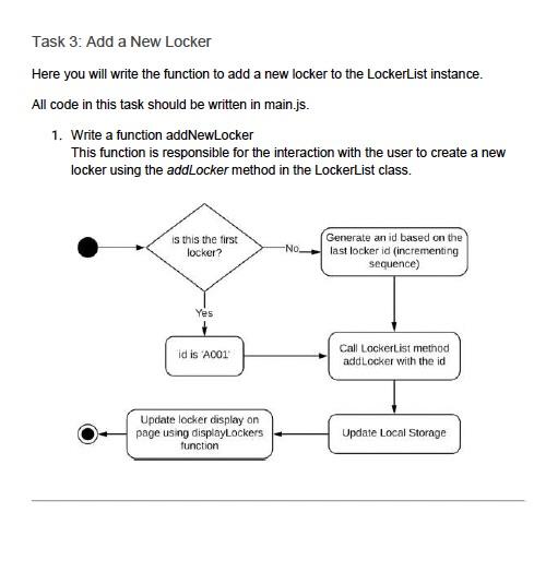 Task 3 Add A New Locker Here You Will Write The Function To Add A New Locker To The Lockerlist Instance All Code In Th 1