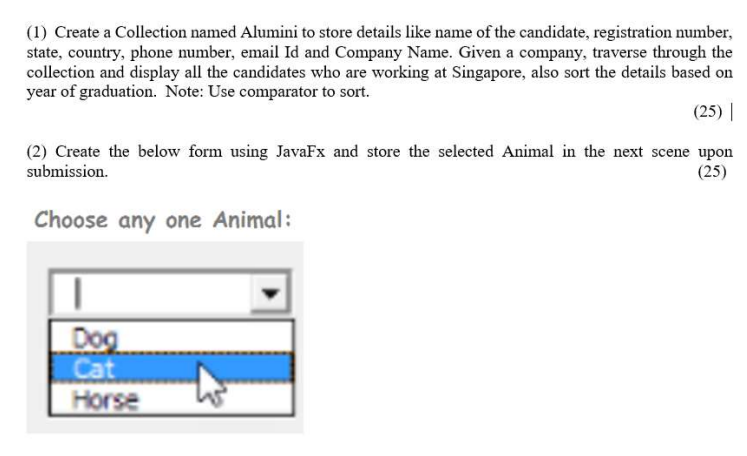 1 Create A Collection Named Alumini To Store Details Like Name Of The Candidate Registration Number State Country 1