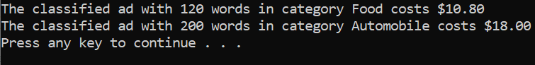 Using C Write A Program That Has Two Classes Adapp And Classifiedad The Program Does The Following 1 Adapp Contain 1