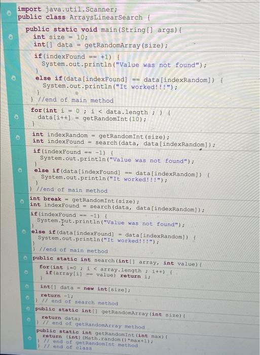 Arrayslinear Search This Program Starts By Generating An Array Of Random Integer Values It Then Picks One Element From 2