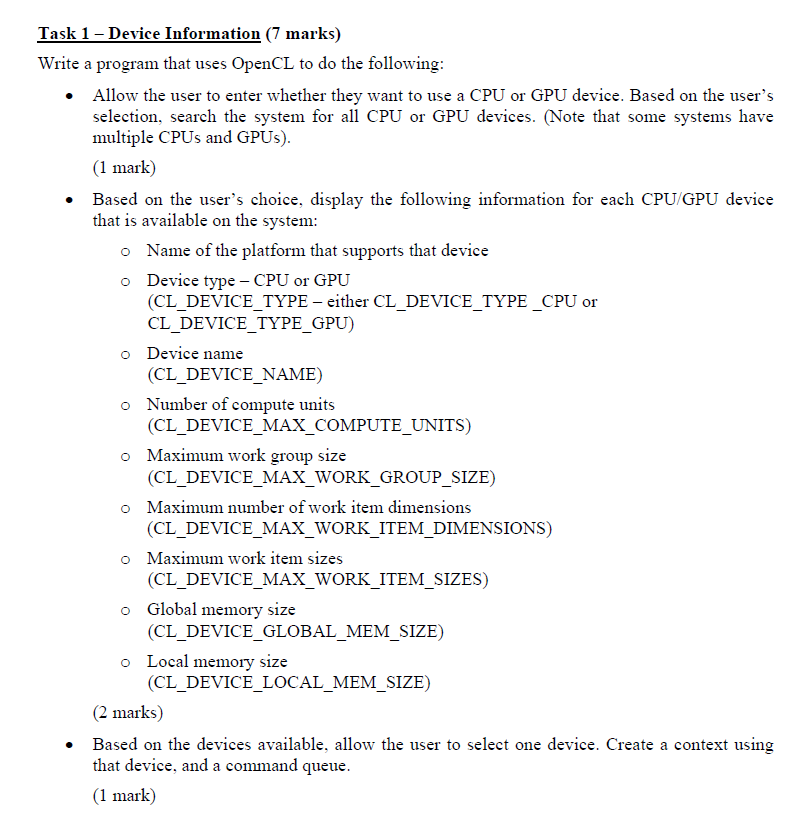 Hello I Need Help To Write Program With Opencl And C 1