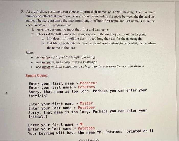 3 At A Gift Shop Customers Can Choose To Print Their Names On A Small Keyring The Maximum Number Of Letters That Can 1