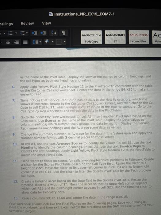 Instructions Np Ex19 Eom7 1 Mailings Review View Aabbccddee Aabb Ccddeg Aabb Ccdded Ac Body Copy Bt Incorrectfee Main 1