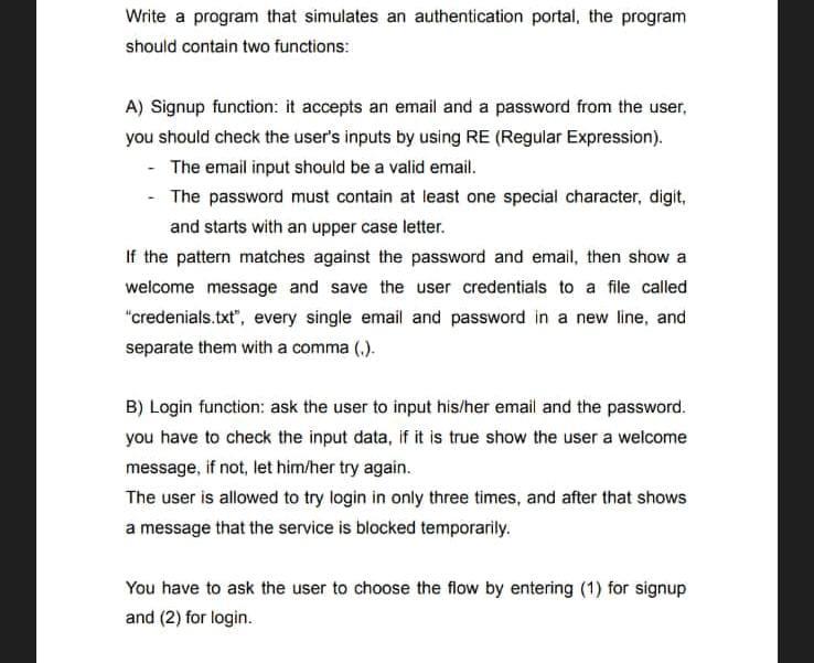 Use Python To Solve The Following Question 1