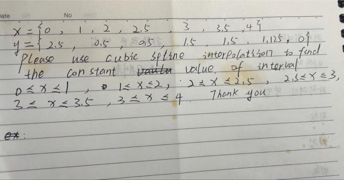 Mate No 25 X 0 X Z 2 5 3 3 5 4 4 Y 2 5 015 As 1 125 O Please Use Cubie Spline Interpolat2201 To Find The Con 1