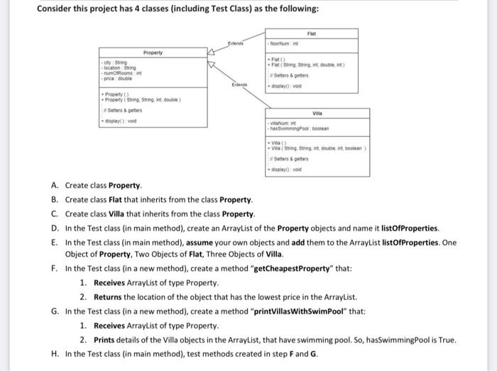 Consider This Project Has 4 Classes Including Test Class As The Following Flat Foorum Property Oty String Location S 1