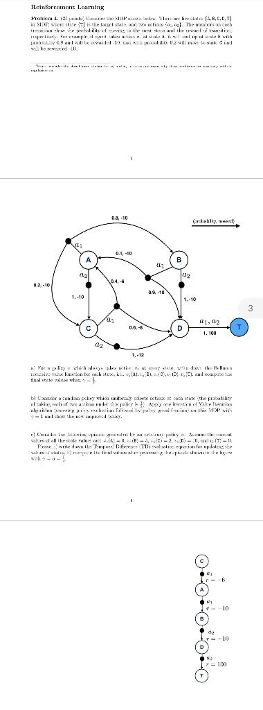 Reinforcement Learning Problem 1 Sicert 1dp The List A B C C T In Ndc Were Site Is The Target Stars And Actions Th 1
