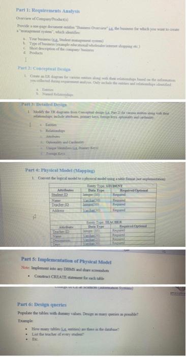 Part 1 Requirements Analysis One The Documento Type 1 Conceptual De Pd De 13 Deydi The Few Am Part Physical Model 1 C 1