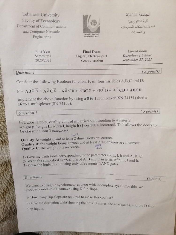 Please Solve Question 2 1