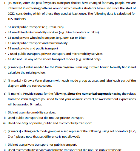 1 10 Marks After The Past Few Years Transport Choices Have Changed For Many People We Are Interested In Explori 1