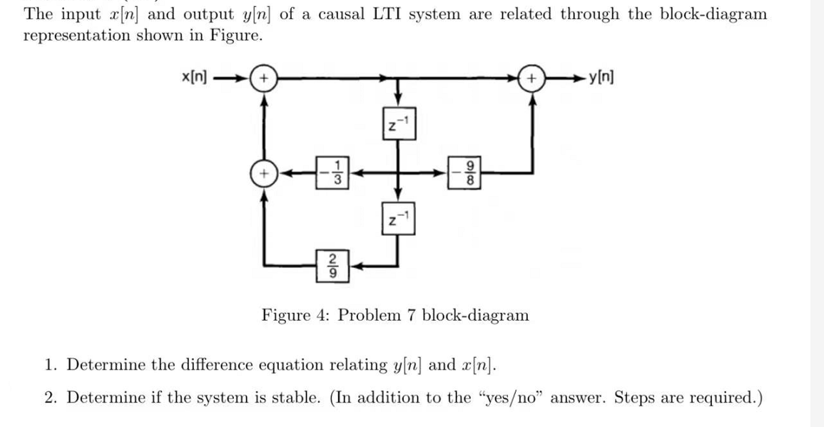 The Input X N And Output Y N Of A Causal Lti System Are Related Through The Block Diagram Representation Shown In Figu 1