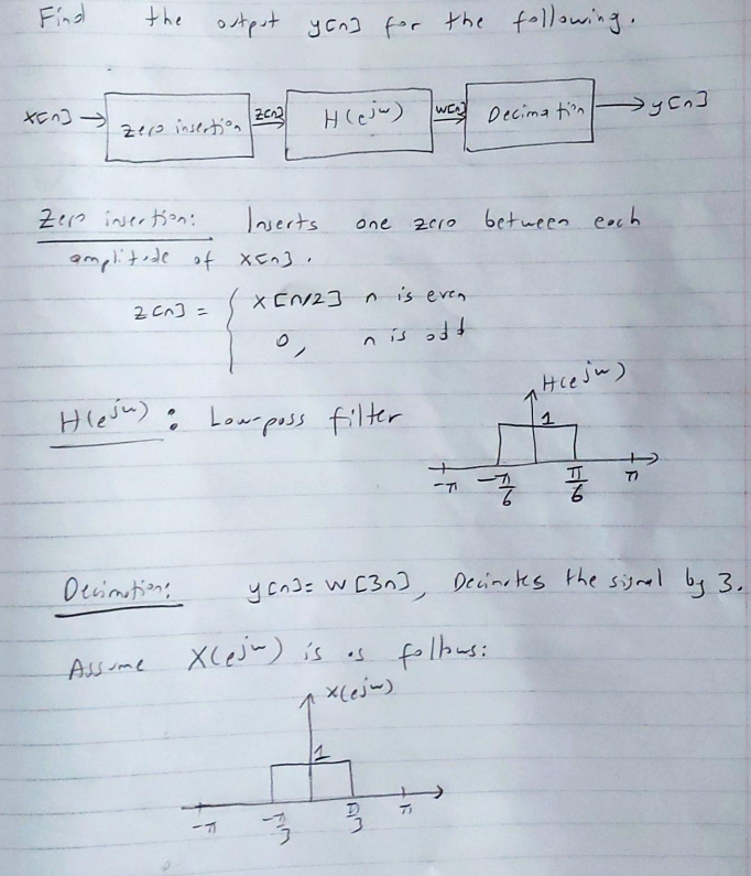 Find The Output Yong For The Following Wa 22 Xc Hejw Zero Insertion A Decinating Agara Yen One 2010 Between Each Z 1