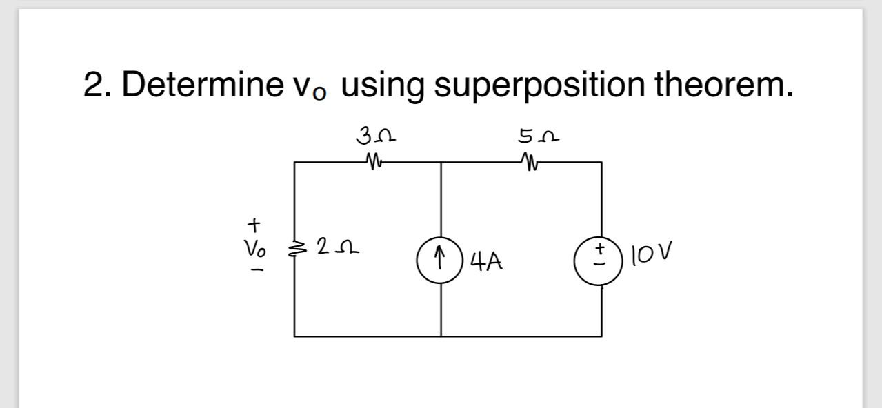 2 Determine Vo Using Superposition Theorem 32 M 52 N Vo 22 En 14a Lov 1