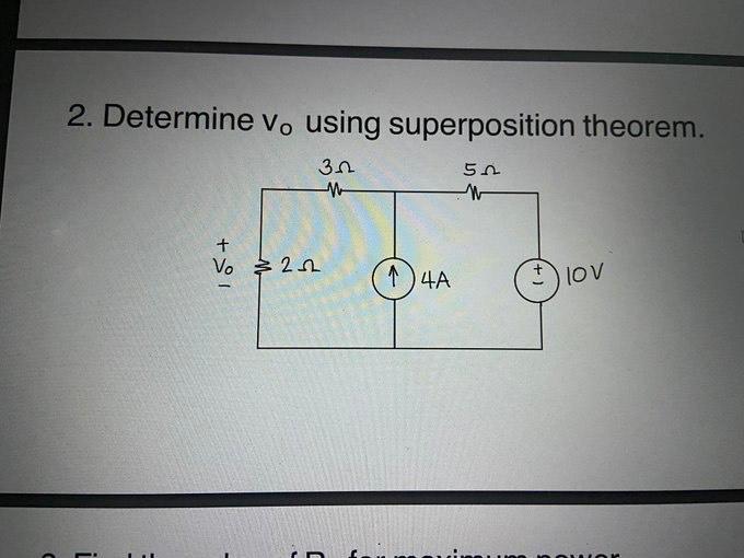 2 Determine Vo Using Superposition Theorem 31 50 2007 Vo 212 14a Ov Pm Or 1