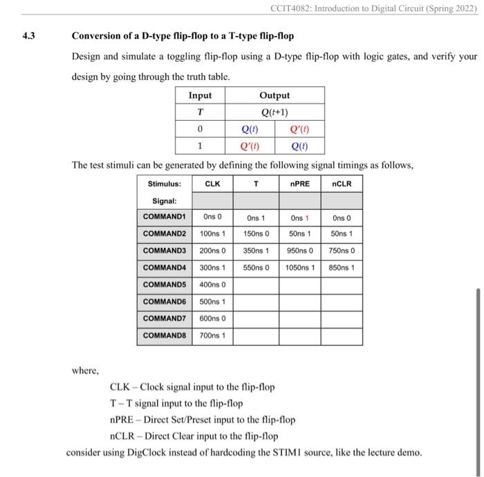 1 Introduction In This Lab We Are Going To Study The Basic Sequential Logic Circuit J K Flip Flop D Flip Flop And T 2