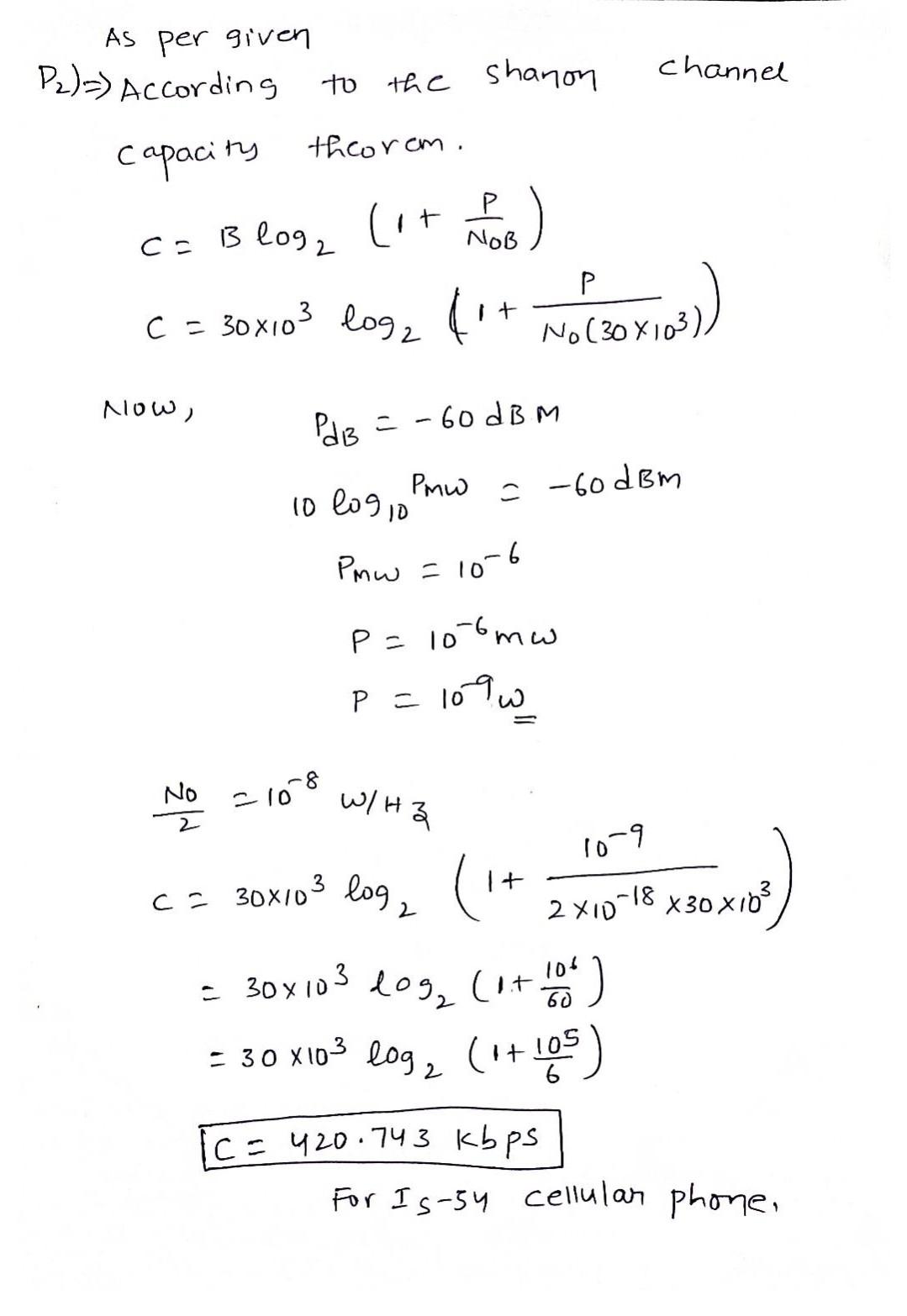 P1 A Standard Wired Telephone Circuit Has A Usable Frequency Range Extending From 600 Hz To 3000 Hz With A Signal To No 3