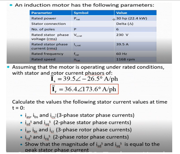 Prat P 6 Israt An Induction Motor Has The Following Parameters Parameter Symbol Value Rated Power 30 Hp 22 4 Kw St 1