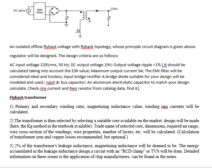 Ac Giris Cikis Mp3 Emi Filter 1 An Isolated Offline Flyback Voltage With Flyback Topology Whose Principle Circuit Diagr 1
