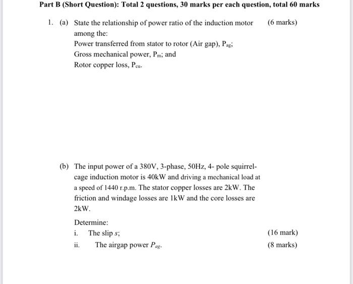 C 6 Which Of The Following Is Correct When The Slip Ring Induction Motor Is At Starting Where R1 R2 X And X2 Are S 3